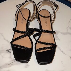Sun + Stone Black Braided Sandals